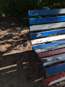 paper cutouts from free supermarket brochures, glue, paper, ink, steel nails; dimensions variable, © https://harpers.garden