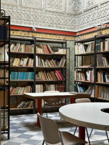Book shelves in the Bibliothèque de la Khaldounia in the Medina